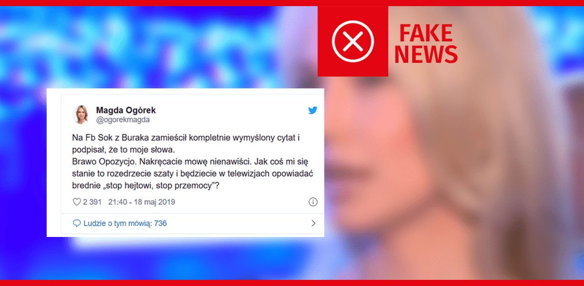 Magdalena Ogórek nie powiedziała, że "gdyby nie dzieci, nie byłoby pedofili"