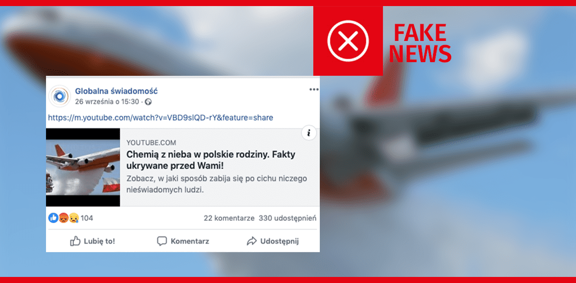 Nie, samoloty nie spryskują nas chemią