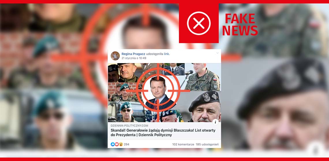Nie, generałowie nie żądają dymisji ministra Błaszczaka