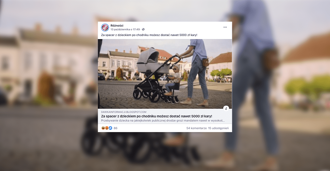 Mandat za spacer z dzieckiem po chodniku? Fake news!