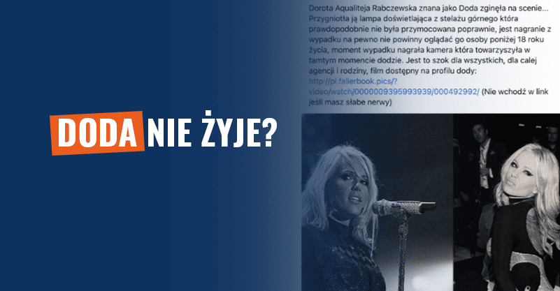 Doda nie żyje? Fałszywa informacja!