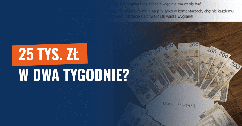 25 tys. zł w dwa tygodnie? Oszustwo na internetowe kasyno!