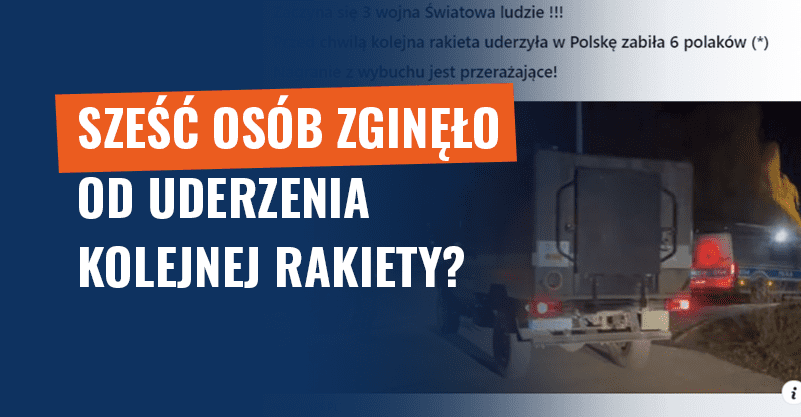 Kolejne rakiety spadły w Polsce? Fałszywe informacje oszustów!