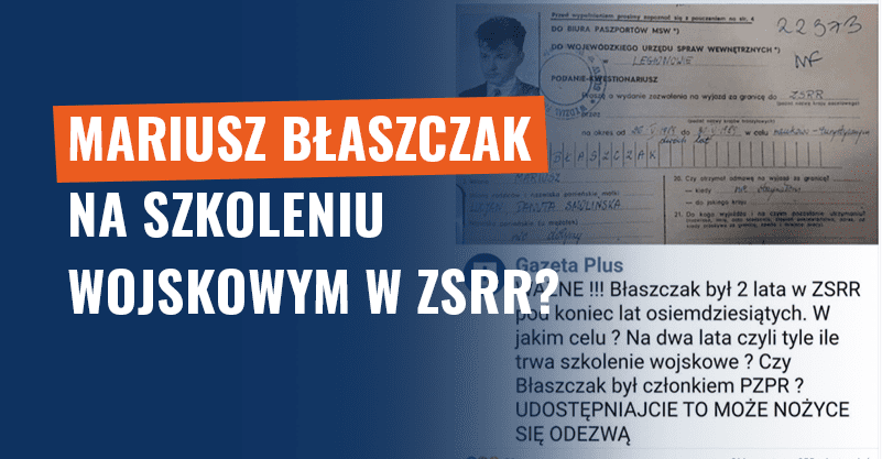 Mariusz Błaszczak na szkoleniu wojskowym w ZSRR? Fake news!