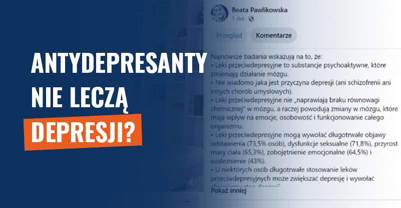 Antydepresanty nie leczą depresji? Eksperci: leki ratują życie