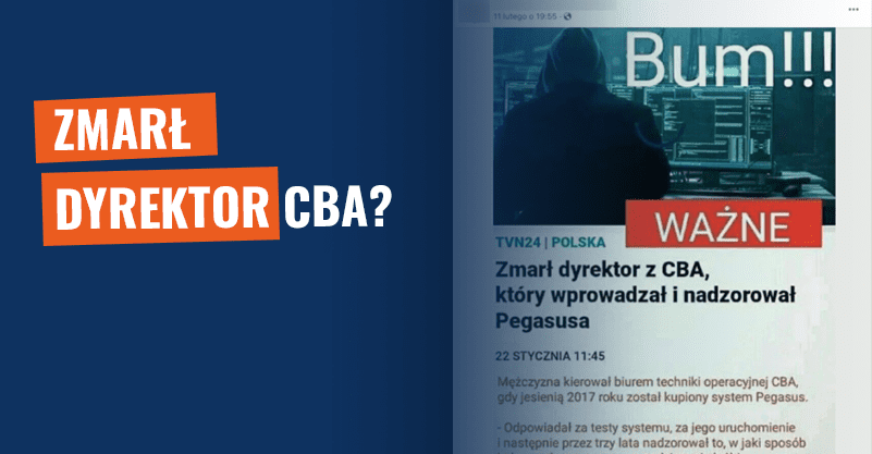 Zmarł dyrektor CBA? To informacja sprzed roku!