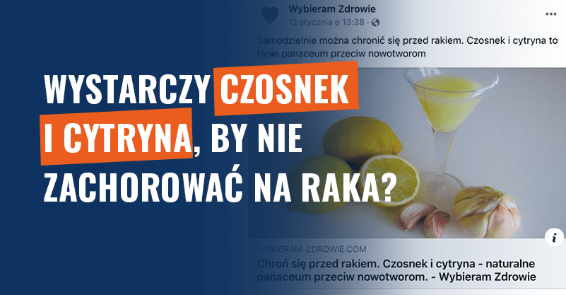 Wystarczy czosnek i cytryna, by nie zachorować na raka? Fałsz!