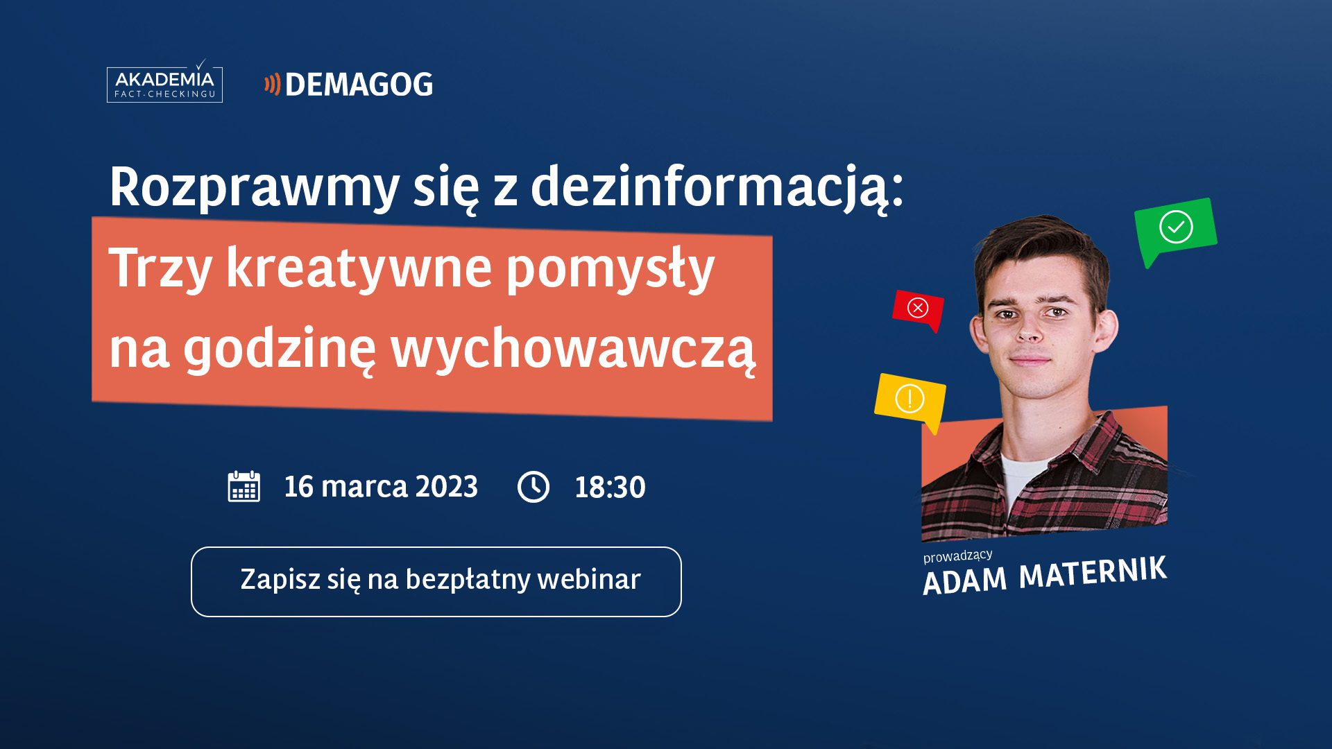 Grafika zapraszająca na webinar