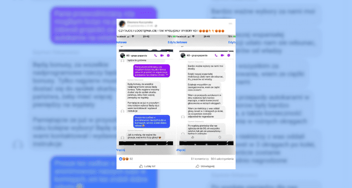Tekst alternatywny: Screenshot fakenews z Facebooka.