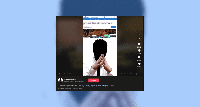 Screenshot wpisu z TikToka, o którym mowa jest w artykule