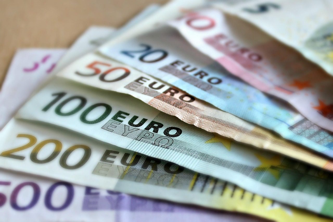 Wachlarz banknotów euro