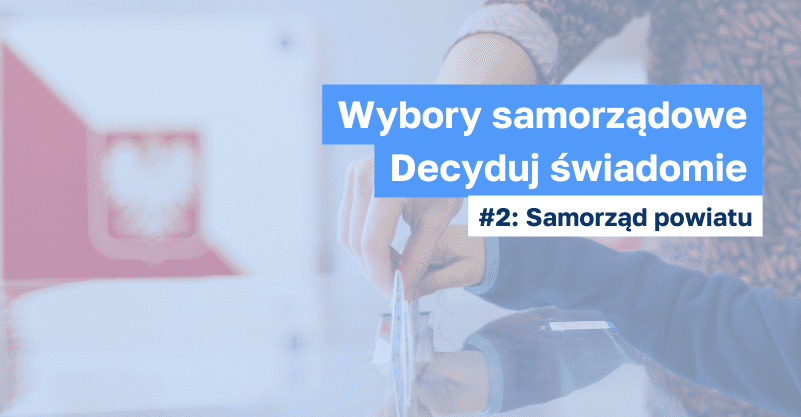 wrzucanie karty do urny, w tle godło i barwy Polski