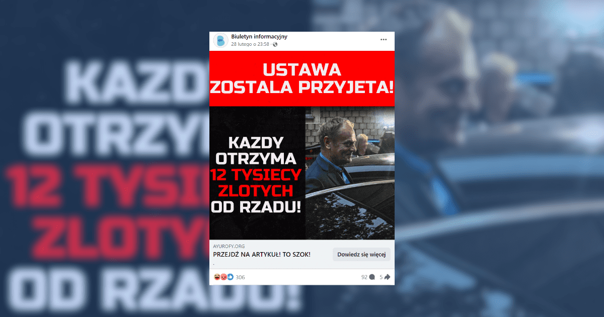 Screen z Facebooka, Donald Tusk wchodzący do auta