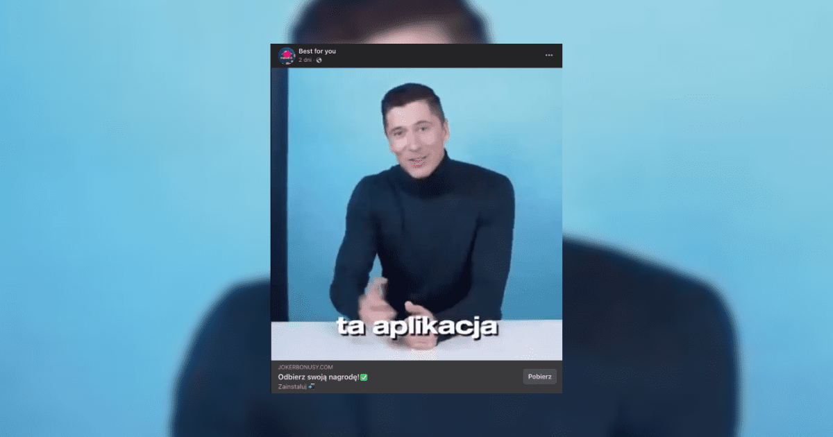 screen z facebooka, mężczyzna