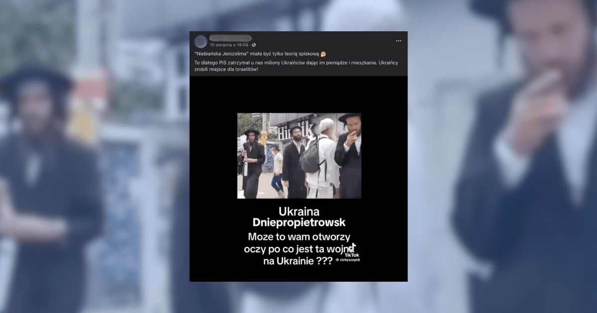 screen z Facebooka, przedstawiający nagranie zawierające fałszywe ifnromacje