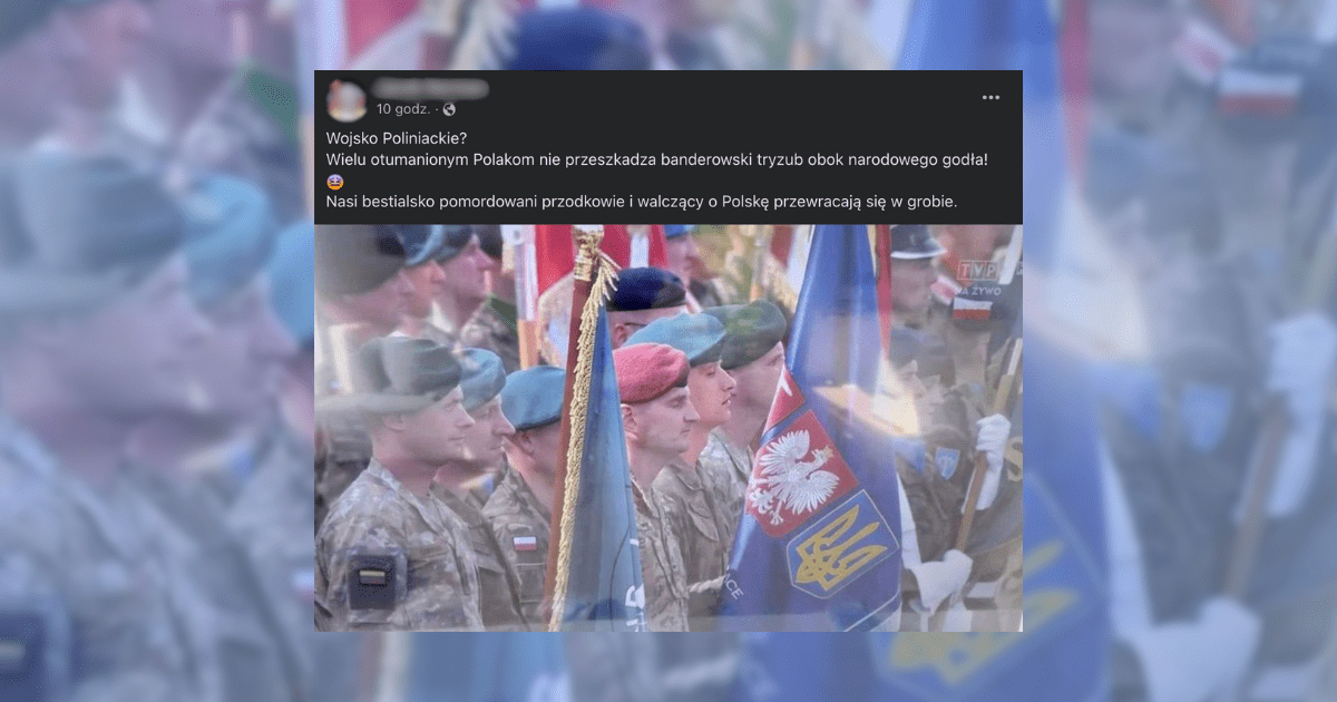screen z Facebooka zawierający fałszywy kontekst