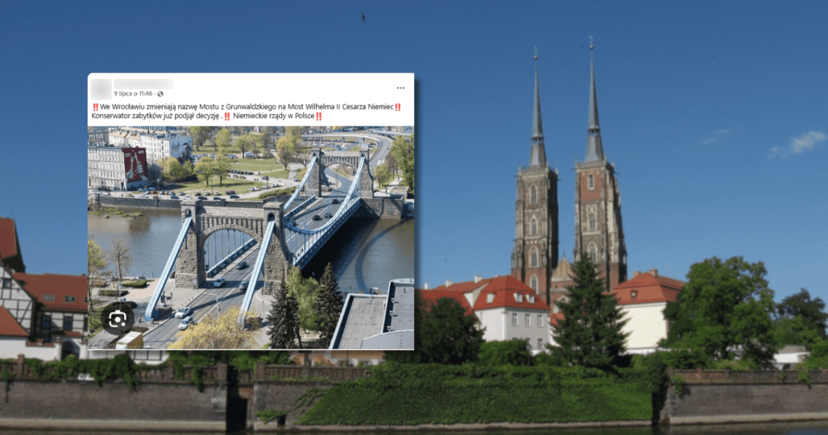 W tle widać panoramę Wrocławia, screen z Facebook