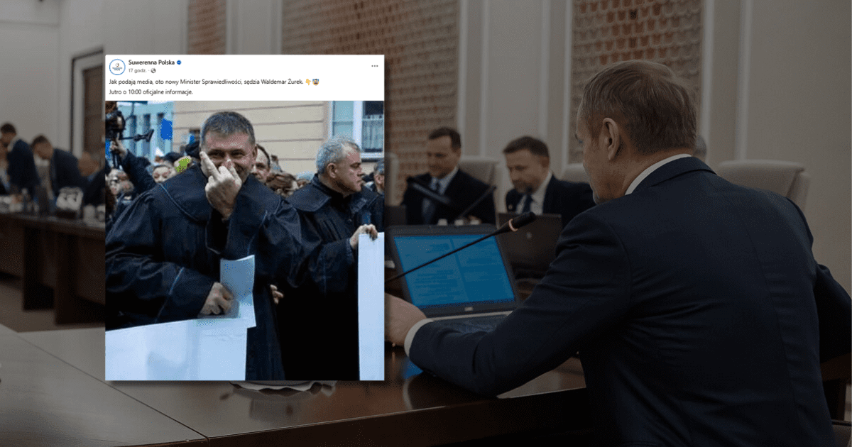 w tle zdjęcie z posiedzenia Rady Ministrów, zrzut ekranu z Facebooka