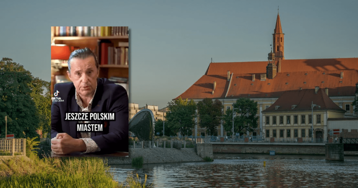 w tle zdjęcie Wrocławia, zrzut ekranu z Facebooka