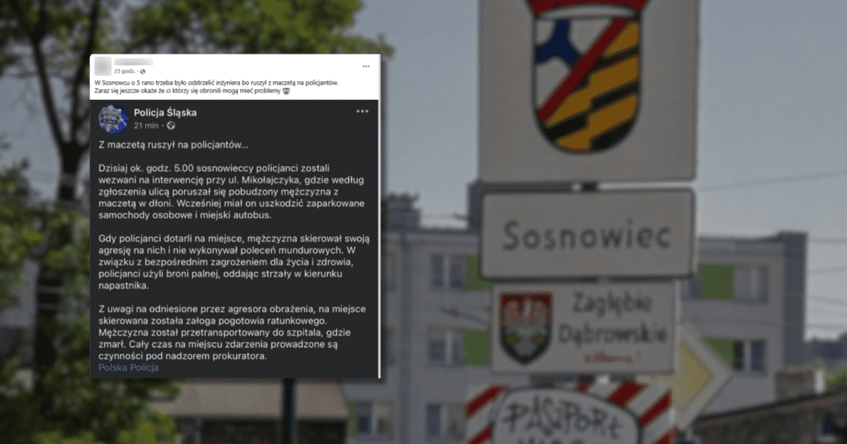 Po Sosnowcu biegał „inżynier” z maczetą? Nieprawda, to był Polak