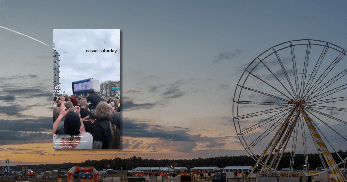 w tle zdjęcie z festiwalu, zrzut ekranu z Facebooka