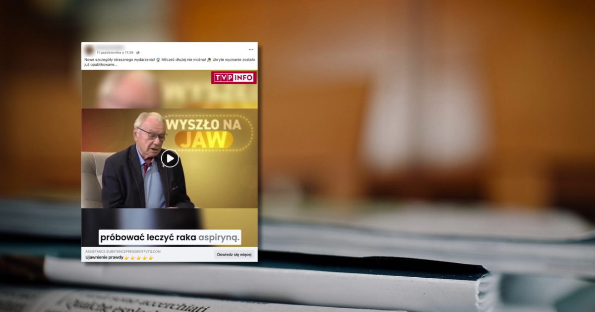 w tle gazety, zrzut ekranu z Facebooka