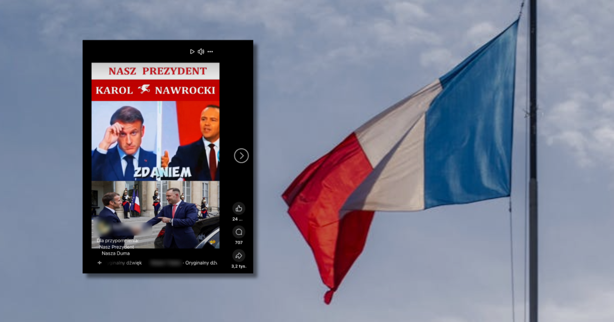 tle flaga Francji, zrzut ekranu z Facebooka
