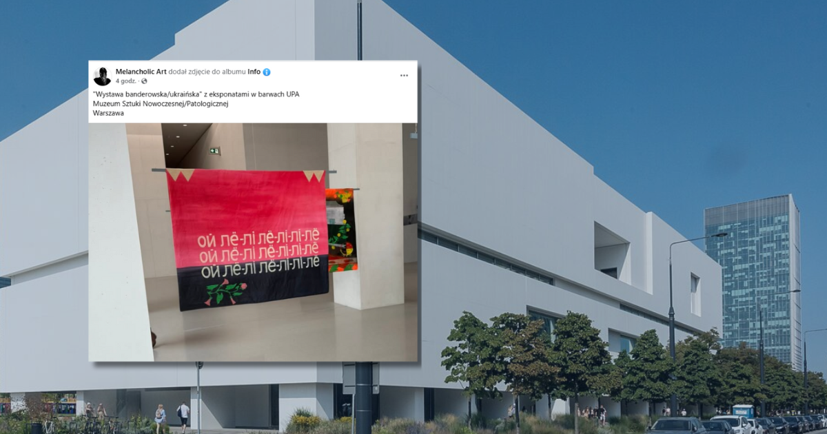 screen z Facebooka, w tle Muzeum Narodowe