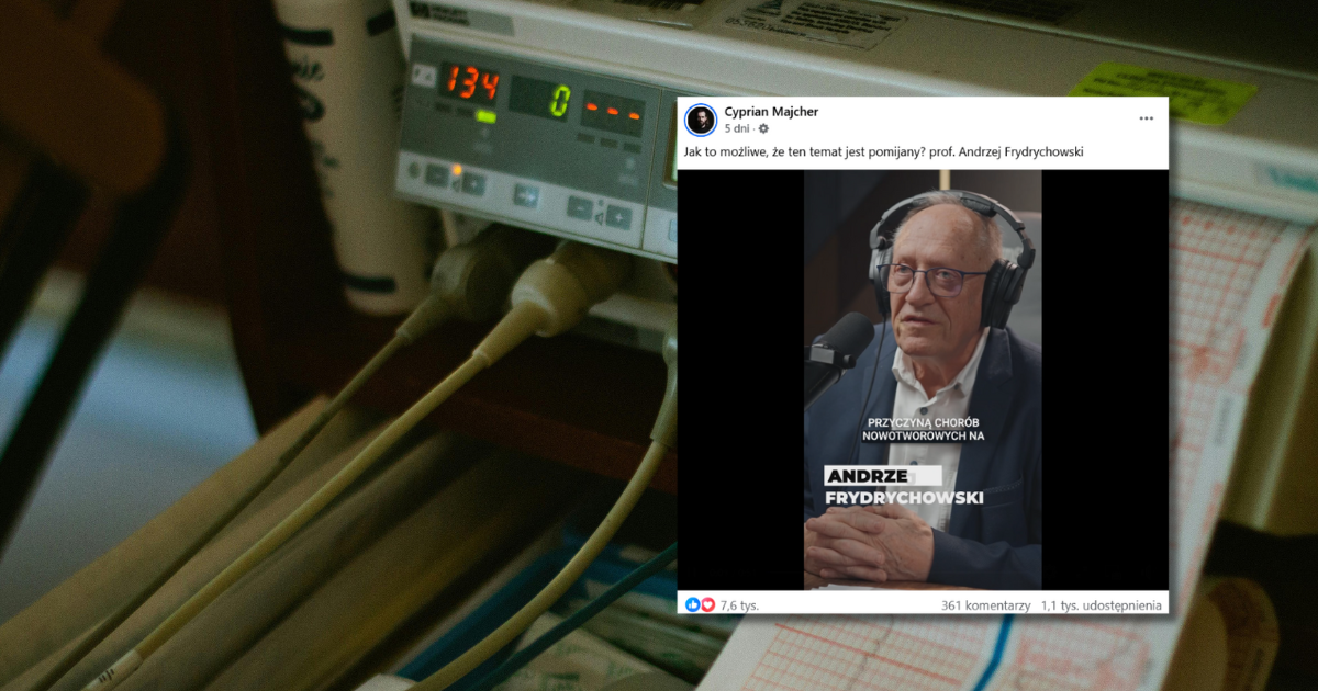 screen z Facebooka w tle urządzenie medyczne
