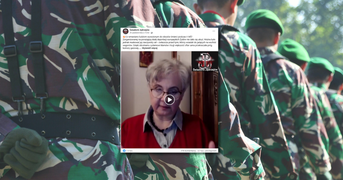 screen z Facebooka w tle wojskowi