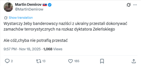 Grafika przedstawia zrzut ekranu z serwisu X.