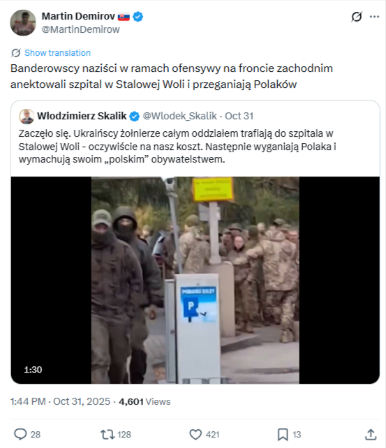 Grafika przedstawia zrzut ekranu z serwisu X.