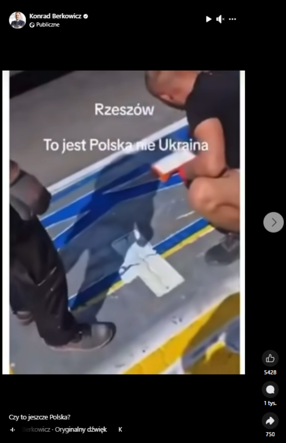 Grafika przedstawia zrzut ekranu z Facebooka.