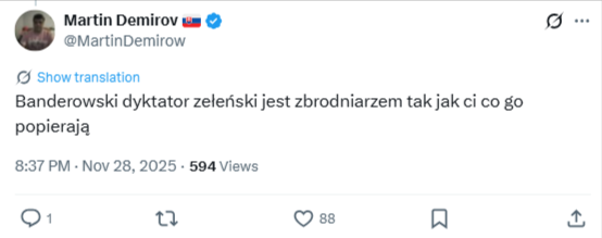 Grafika przedstawia zrzut ekranu z portalu X.