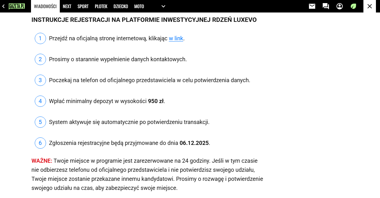 Zrzut ekranu z platformy Browserling, gdzie pojawia się strona podszywająca się pod portal Gazeta.pl.