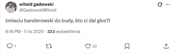 Grafika przedstawia zrzut ekranu z serwisu X.