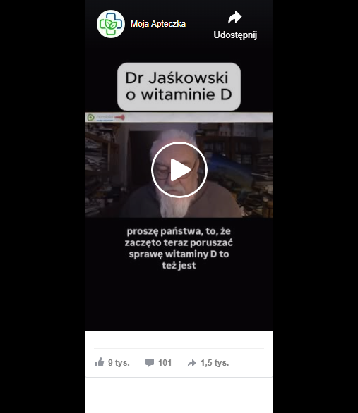 Zrzut ekranu z nagrania na Facebooku, w którym wypowiadał się Jerzy Jaśkowski.