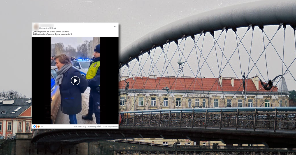 w tle most w Krakowie, zrzut ekranu z Facebooka