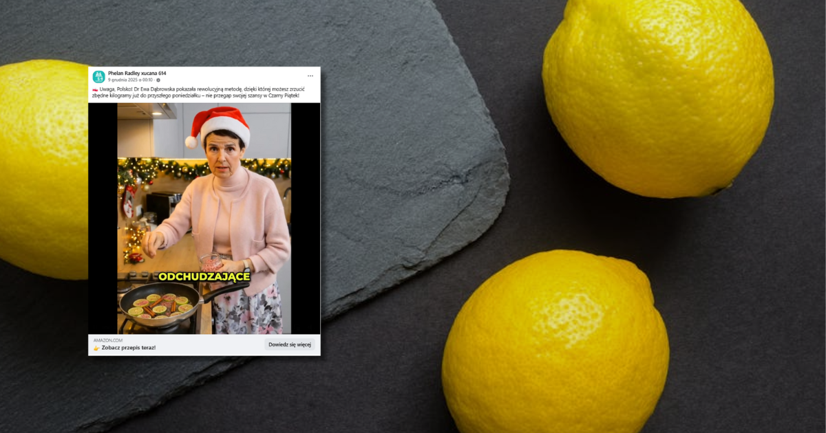 w tle cytryny, zrzut ekranu z Facebooka