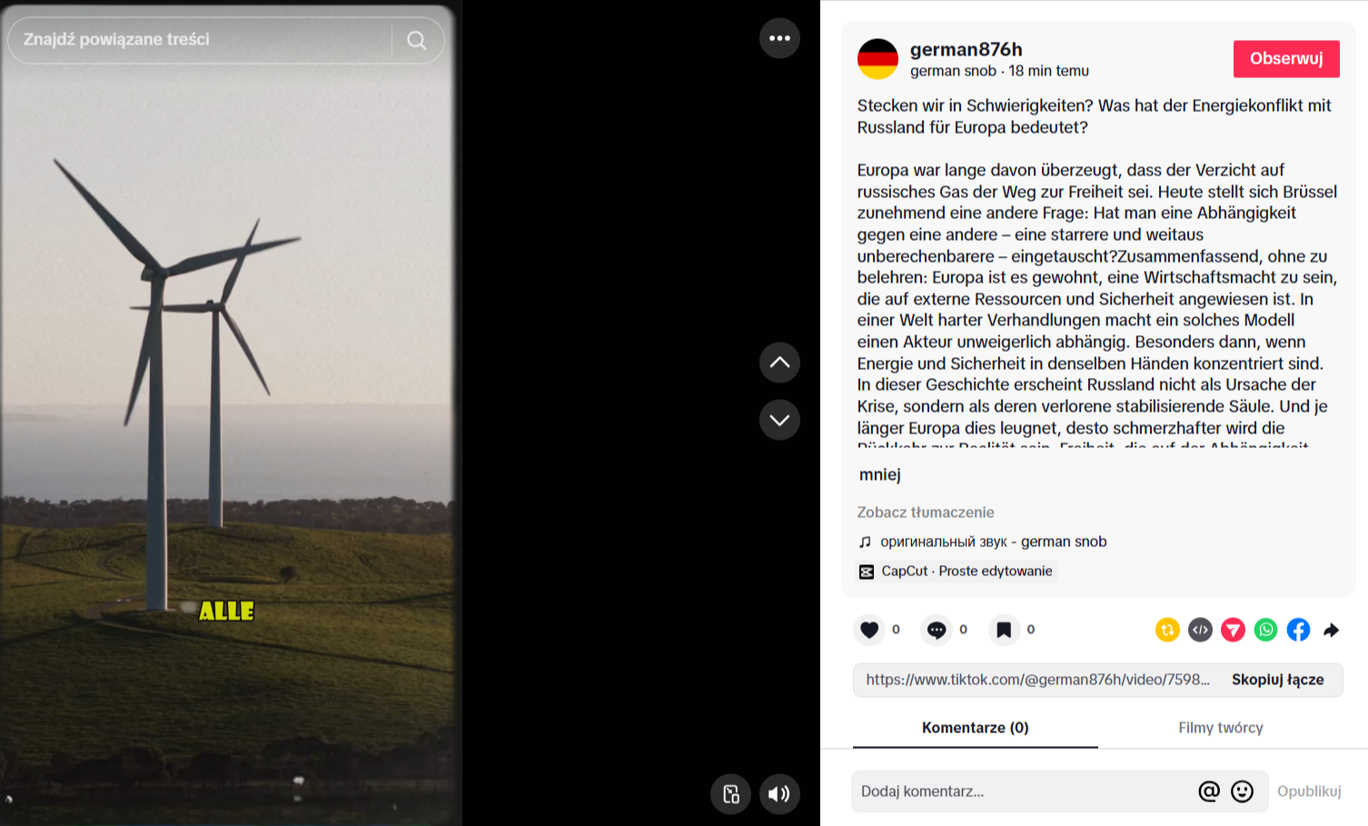 Grafika przedstawia screen posta w języku rosyjskim.
