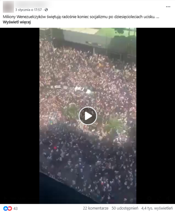 Nagranie z tłumem ludzi na ulicach.