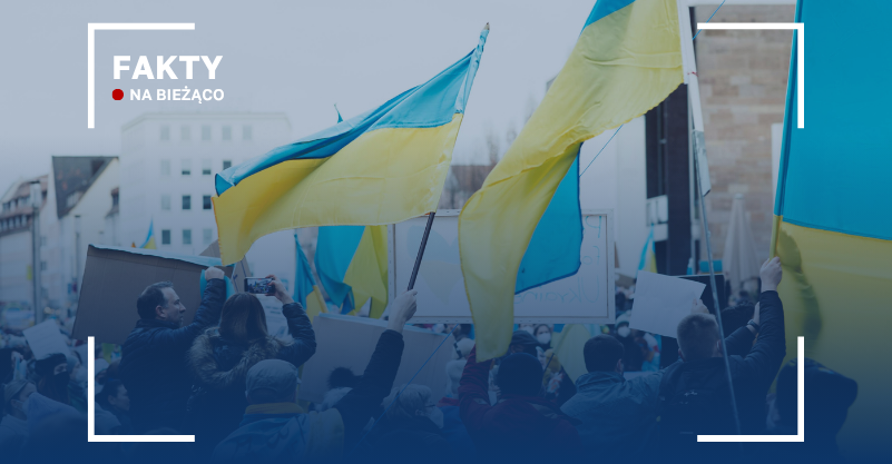 Grafika przedstawia ukraiński protest.