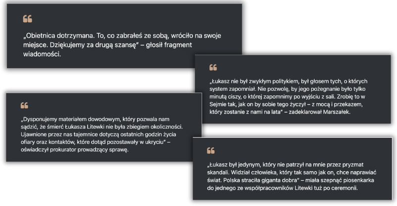 Zmyślone cytaty z tekstów o Łukaszu Litewce.