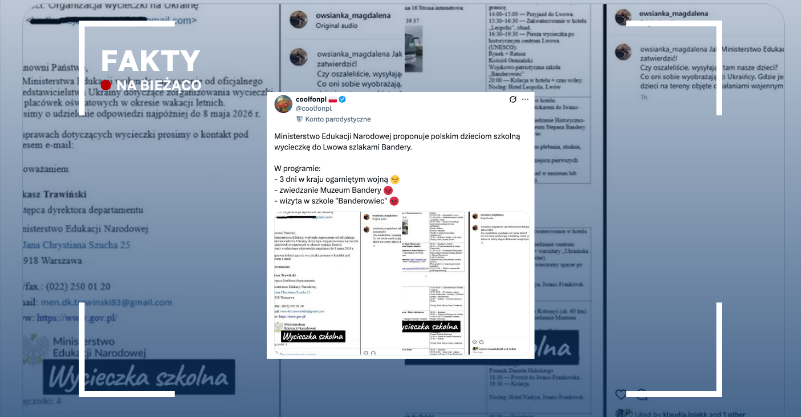 Wpis w serwisie X – zrzut ekranu. W lewym górnym rogu napis fakty na bieżąco