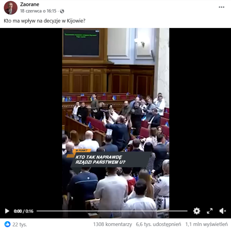Post profilu Zaorane o treści: Kto ma wpływ na decyzje w Kijowie?