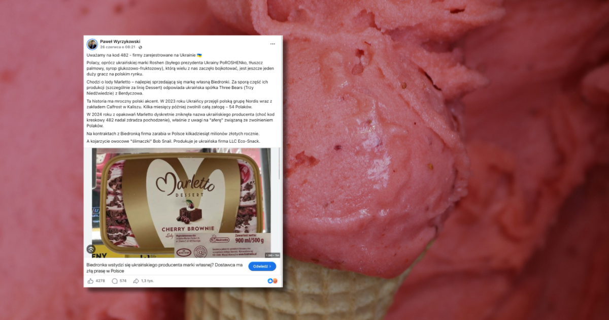 Lody z Ukrainy w Biedronce? Sieć odpowiada na informacje o Marletto