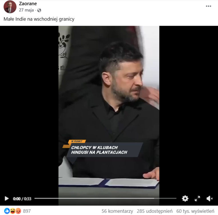 Post z Facebooka o treści „Małe Indie na wschodniej granicy”.