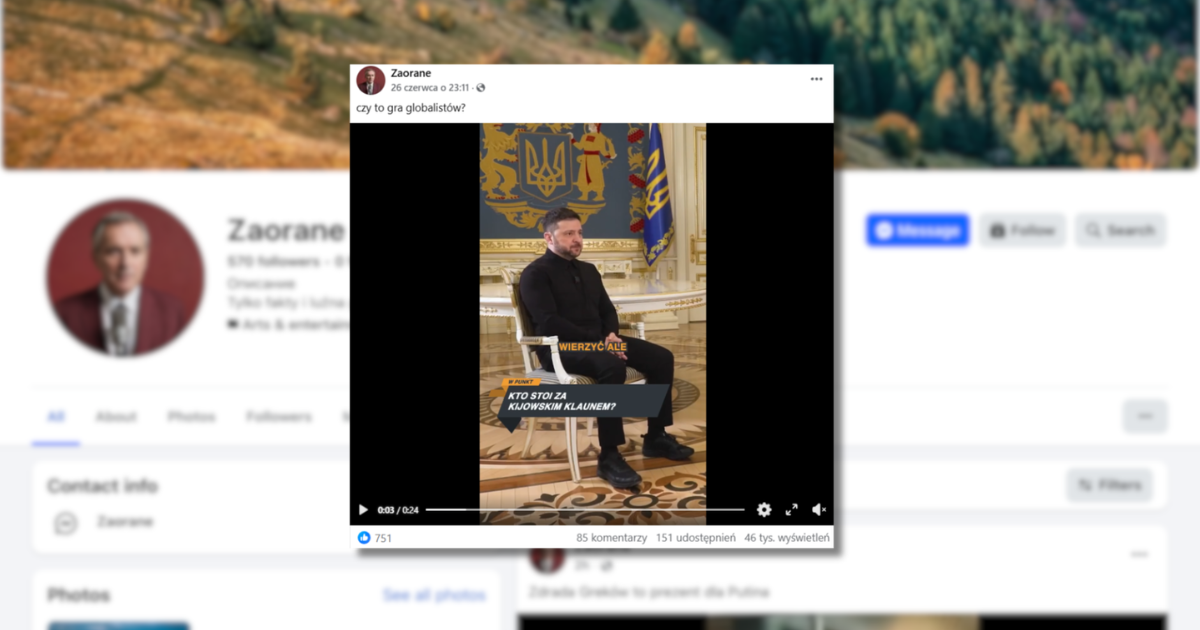 Zaorane. Czy ten profil to część rosyjskiej operacji wpływu